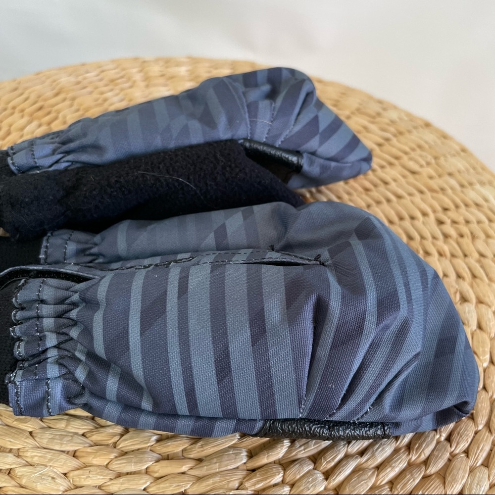 Obermeyer Black Striped Small Kids Mittens Size L